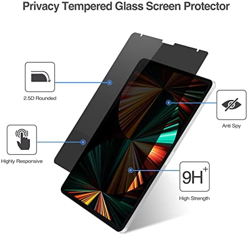 ProCase iPad Pro 12.9 4-Way Privacy Screen Protector 2022 2021 2018 2020, 360 Fokos Anti-Spy Csomag iPad