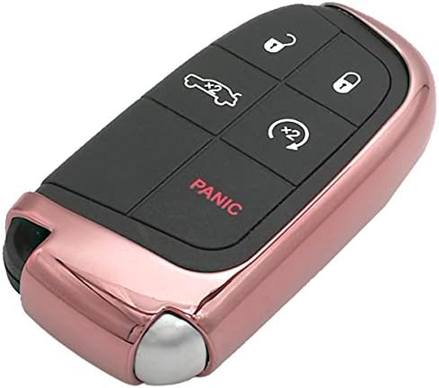 Db(2) Rózsaszín Ezüst TPU Kulcs tok Fob Jogosultja Kabát, Bőr Jeep Grand Cherokee Lázadó Chrysler 200
