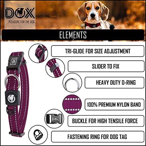 DDOXX Nylon Nyakörv - Fényvisszaverő & Állítható - a Kutyák Nagy & Kis - Nyakörv Kutyák, Macskák & Kiskutyák