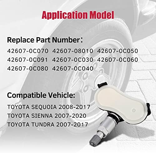 AUTEX TPMS Érzékelő Gumiabroncs Nyomás Monitor Rendszer Érzékelő Kompatibilis Toyota 2008-2017 Sequoia