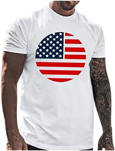UBST július 4-Férfi Rövid Ujjú T-shirt Nyári Hazafias USA Zászló Nyomtatás Sleeve Tee Maximum Alkalmi