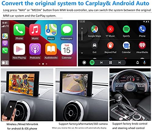 Az út Felső Vezeték nélküli Carplay Android Automatikus Modul az Audi Q3 2014-2018 Évben RMC Szoftver