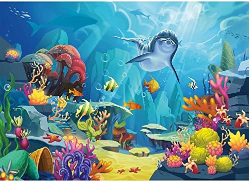 SVBright A Tenger Alatt Hátteret 7Wx5H Óceán Kis Hableány Víz alatti Állatok Növény Korall Cápa Hal Szép