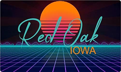 Vörös Tölgy Iowa 2 X 1.25-Es Vinyl Matrica Stiker Retro Neon Design