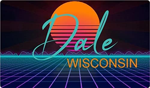 Dale Wisconsin 2 X 1.25-Es Vinyl Matrica Stiker Retro Neon Design