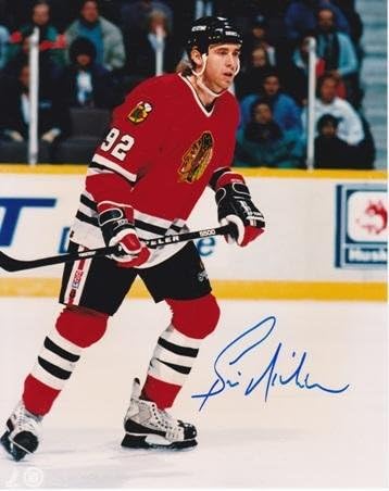 Bernie Nicholls Aláírt - Dedikált Chicago Blackhawks 8x10 hüvelyk Fotó - Dedikált NHL-Fotók