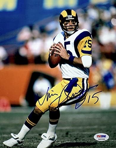 Vince Ferragamo Aláírt Los Angeles Rams 8x10 Fotó PSA 3A95585 - Dedikált NFL-Fotók