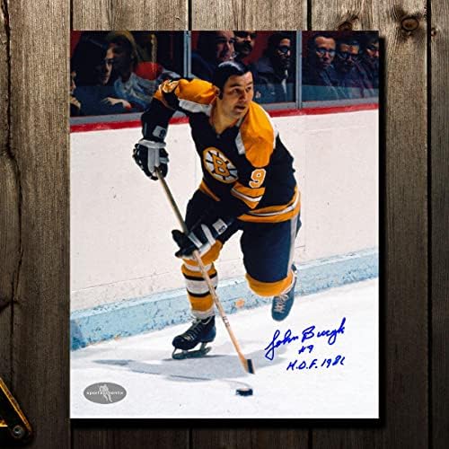 Johnny Bucyk Boston Bruins HOF Dedikált 8x10 - Dedikált NHL-Fotók
