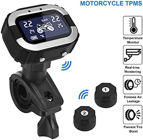 LIRUXUN Motorkerékpár TPMS Gépjármű-guminyomás-Ellenőrző Rendszer LCD Kijelző Gumiabroncs Hőmérséklet