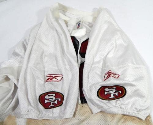 2002-ben a San Francisco 49ers Kyle Kosier 72 Játék Használt Fehér Gyakorlat Jersey 2X 27 - Aláíratlan