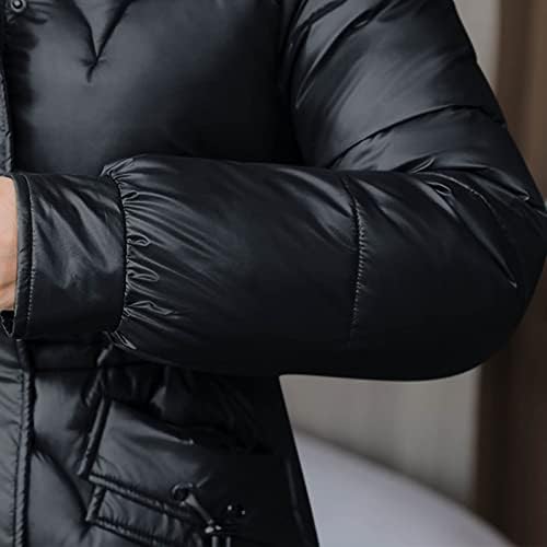 Fényes, Hosszú Kabátok Női Faux Prémes Kapucnis Gömbhal Kabát Vékony, Szerelt, Bélelt Dzsekik Hideg Időjárás