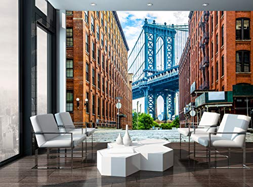 Fotó Tapéta – Manhattan Bridge – Falfestmény Kép Dekoráció Brooklyn, New York City Kép Fali Dekoráció
