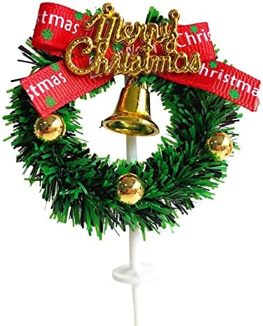 NC Karácsonyi Torta Dekoráció Plug-in karácsonyfa Sütés Kártya Dísz-Koszorú Bell Szalag Desszertet is,