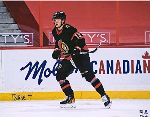 Tim Stutzle Ottawa Senators Dedikált 16 x 20 NHL-ben Debütált a Fénykép - Dedikált NHL-Fotók