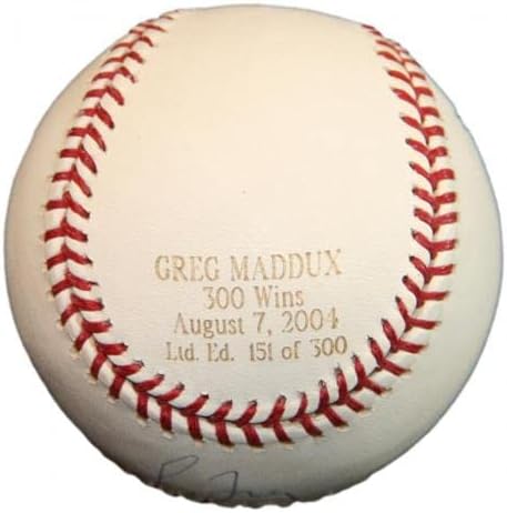 Greg Maddux Aláírt OML Baseball Dedikált Bátrabbak MLB RD013458 - Dedikált Baseball